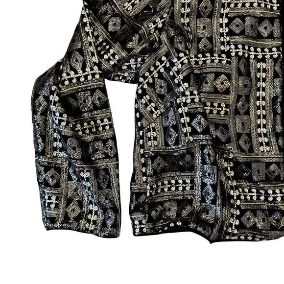 VTG Bob Mackie Wearable Art Black Sequined Jacket Size 18W women's - Picture 6 of 6